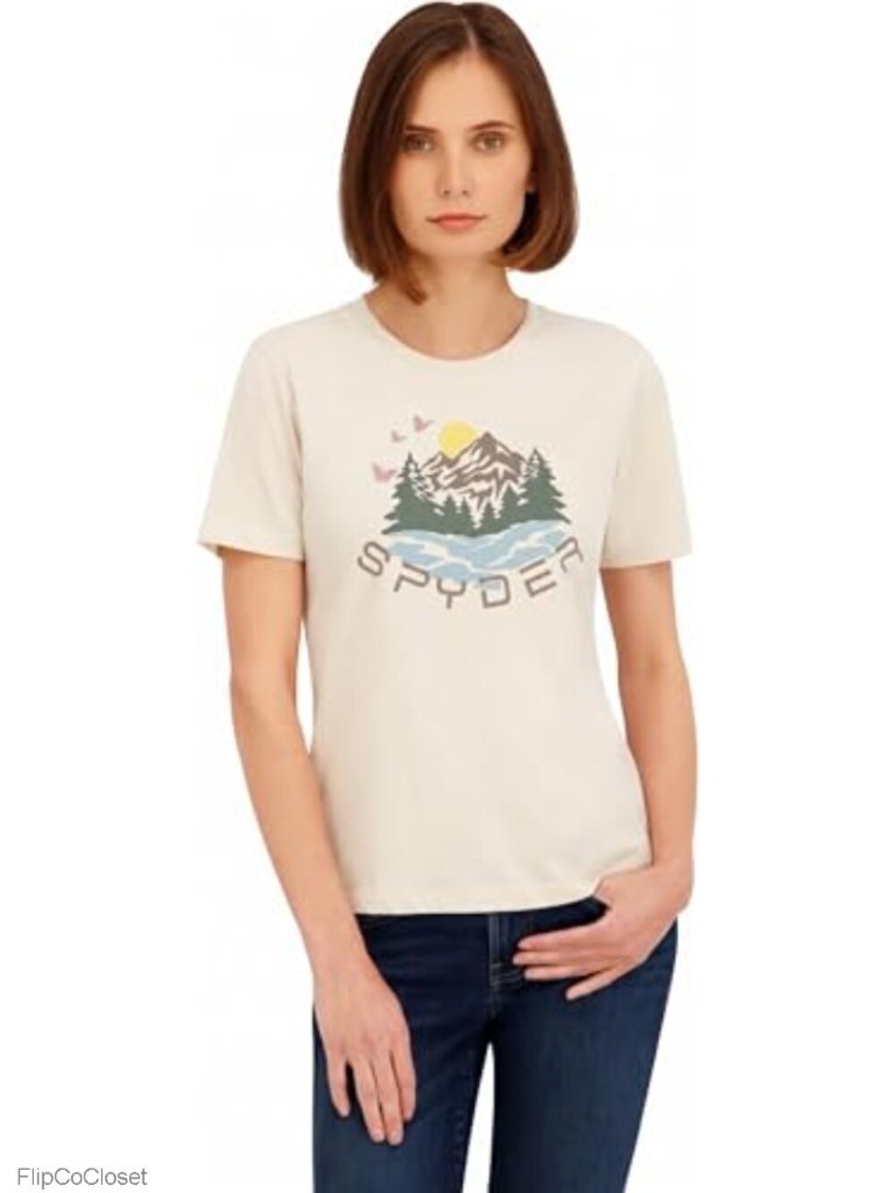 Spyder Women's Mountain Sunset Graphic Short Sleeve Tee T-Shirt
